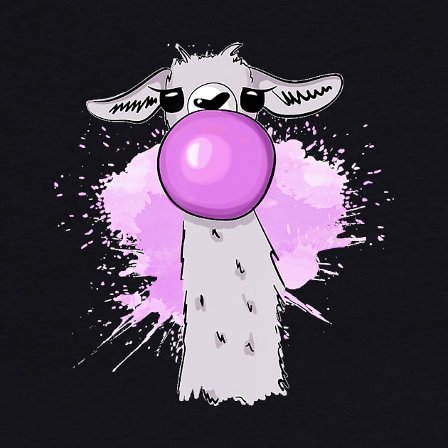 Funny Llama - Blowing Bubble Gum by JaydeMargulies